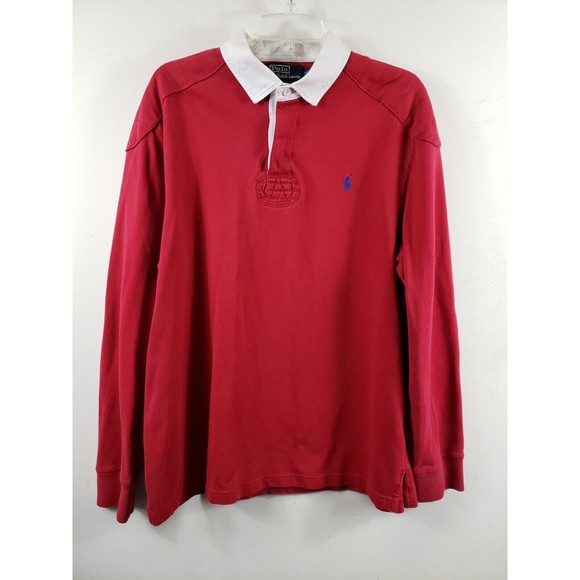 Other - Polo Ralph Lauren Shirt Men's XL Custom Fit Red Pony Long Sleeve elbow patches